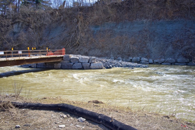 The extended abutment from downstream.